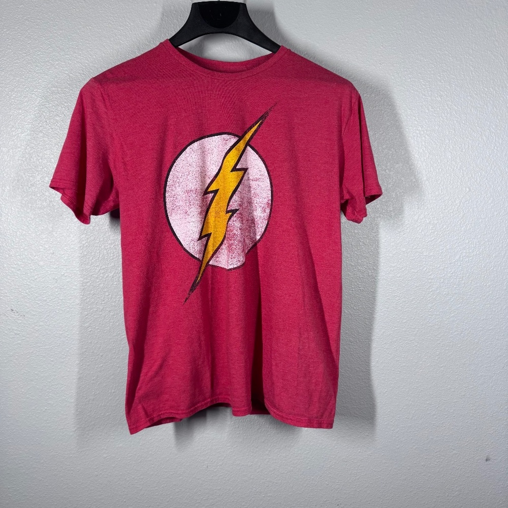Officially Licensed DC Comics The Flash Logo T-Shirt Adult Unisex Red Tee | L